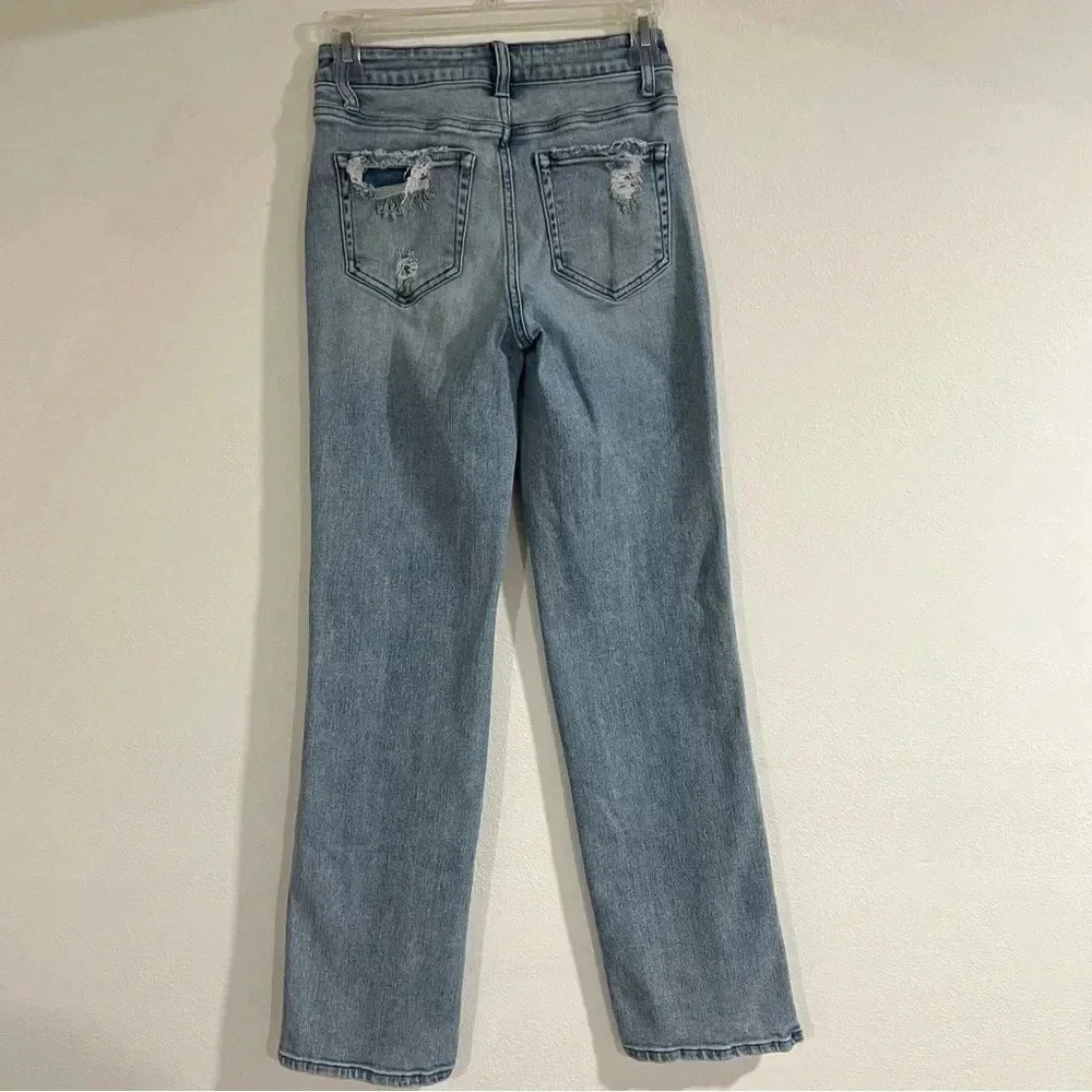 Flying monkey Light Blue Distressed Women Jeans size 24 preowned great condition - Picture 1 of 8